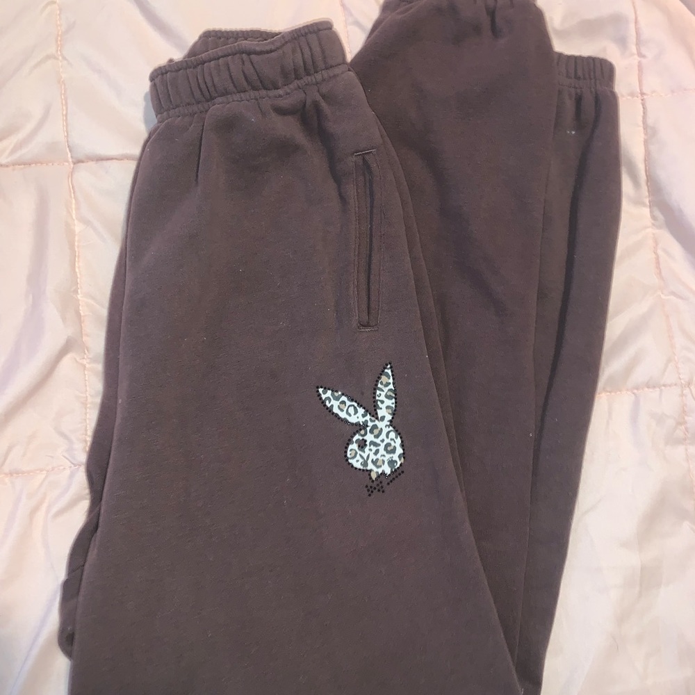 Brown playboy sweatpants